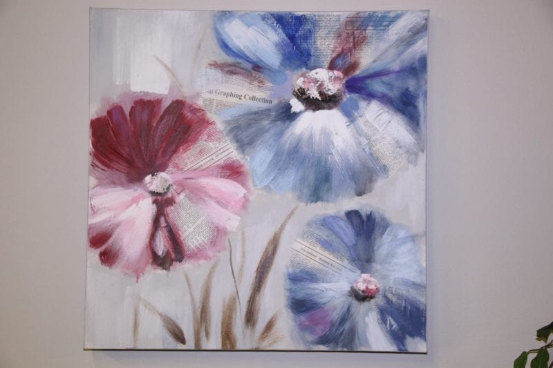 pastel flower canvas available for lease at Pittsburgh Furniture Leasing