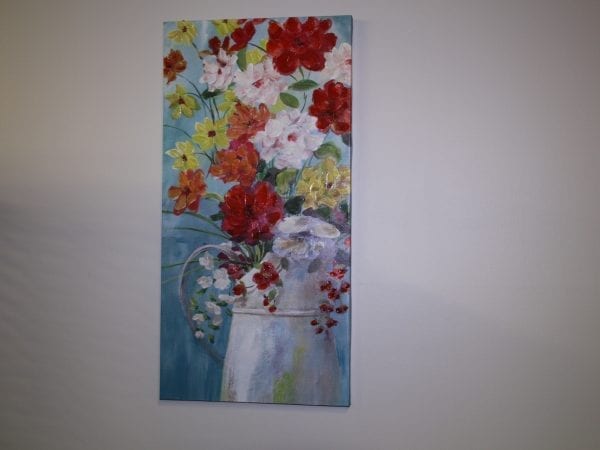 watercan flower canvas available for lease at Pittsburgh Furniture Leasing