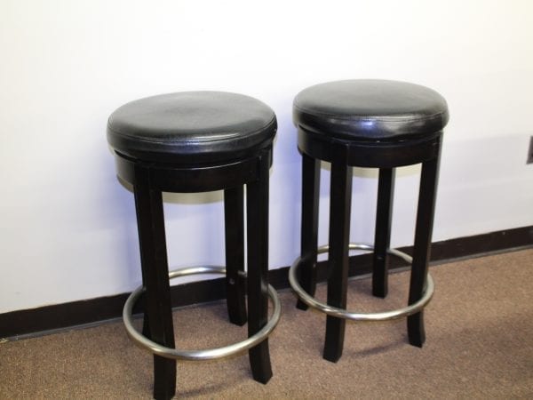 Black backless bar stools available at Pittsburgh Furniture Leasing