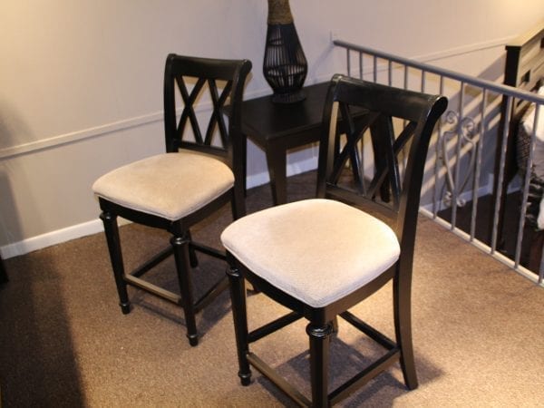 Black bar stools available for lease at Pittsburgh Furniture Leasing